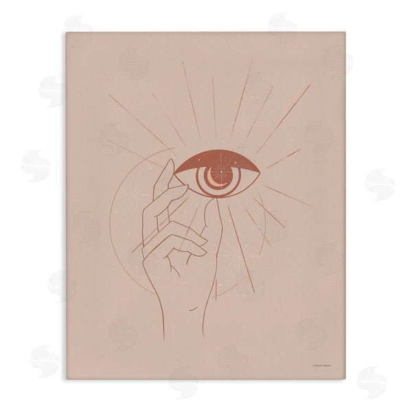 stupell industries Rachel Nieman | Hand Reaching Eye Brown Solar Rays Symbol Wall Art