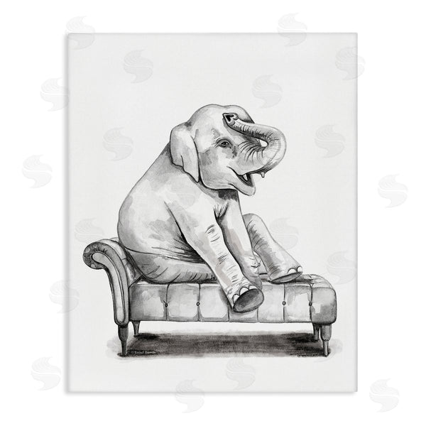 stupell industries Rachel Nieman | Happy Elephant on Chaise