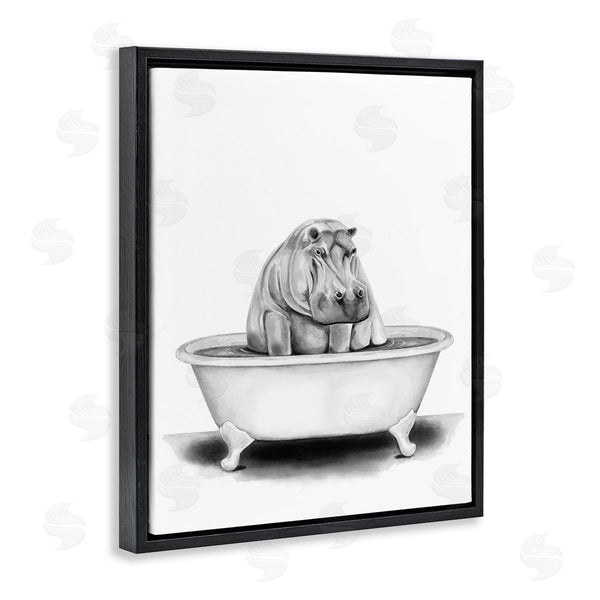 Stupell Industries Rachel Nieman | Hippo In A Tub Funny Wall Art