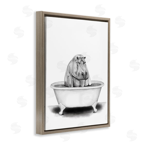 Stupell Industries Rachel Nieman | Hippo In A Tub Funny Wall Art
