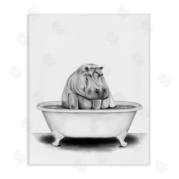 stupell industries Rachel Nieman | Hippo In A Tub Funny Wall Art
