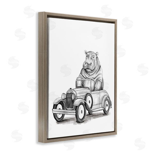 Stupell Industries Rachel Nieman | Hippo In Vintage Vehicle