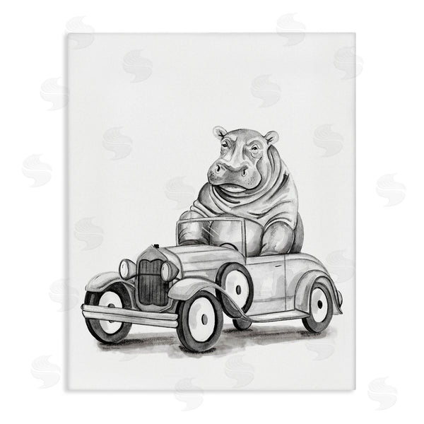 stupell industries Rachel Nieman | Hippo in Vintage Vehicle