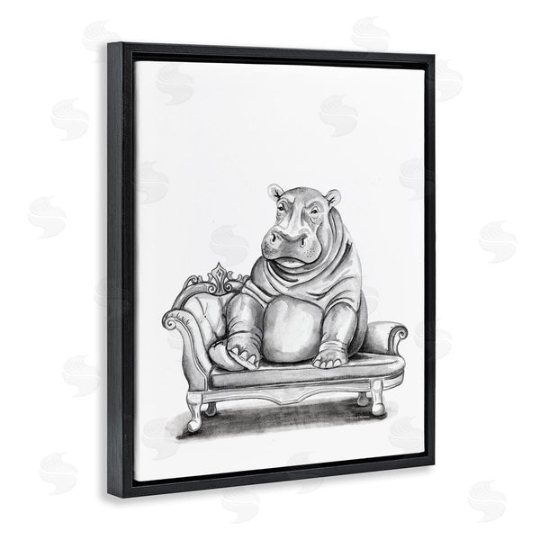 Stupell Industries Rachel Nieman | Hippo Lounging On Chaise