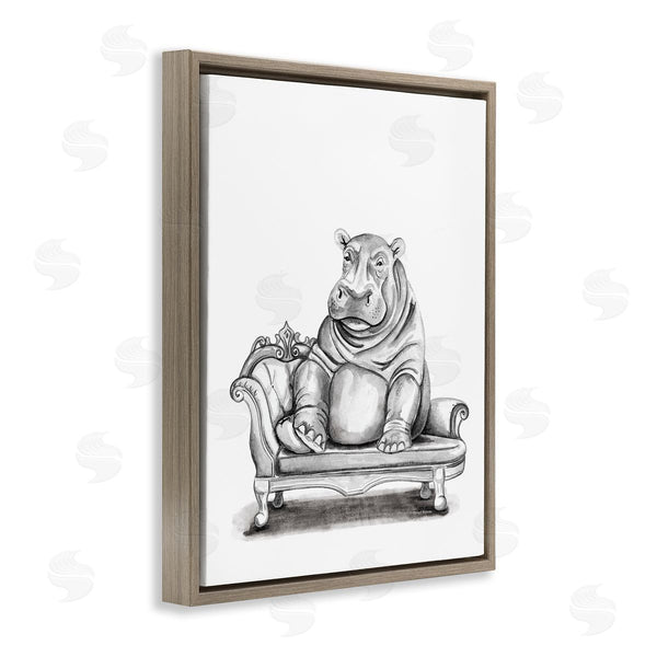 Stupell Industries Rachel Nieman | Hippo Lounging On Chaise