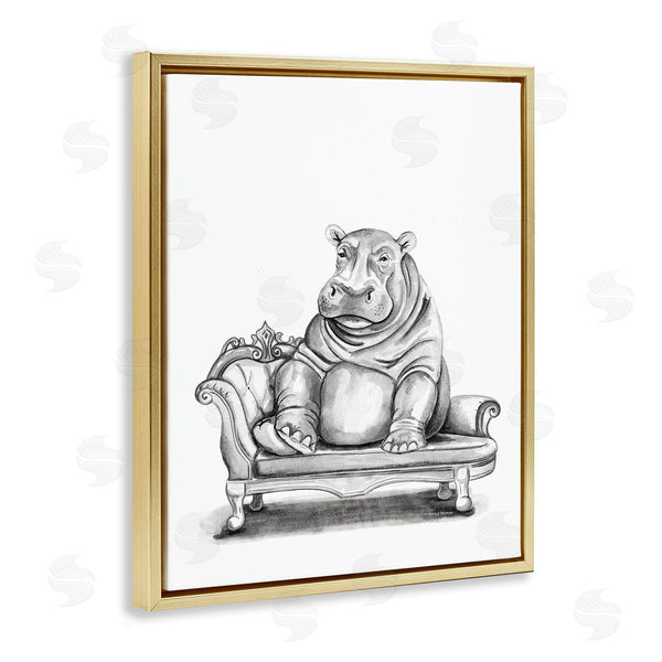 Stupell Industries Rachel Nieman | Hippo Lounging On Chaise