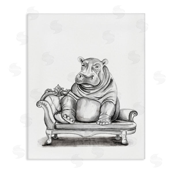 stupell industries Rachel Nieman | Hippo Lounging on Chaise