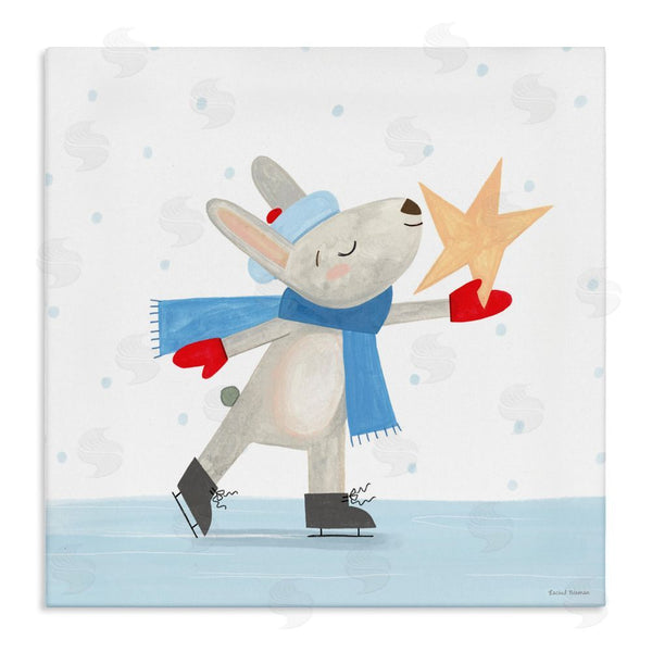 stupell industries Rachel Nieman | Ice Skating Bunny with Star Wall Art