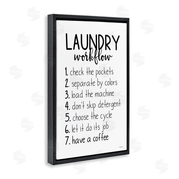 Stupell Industries Rachel Nieman | Laundry Workflow Steps Wall Art