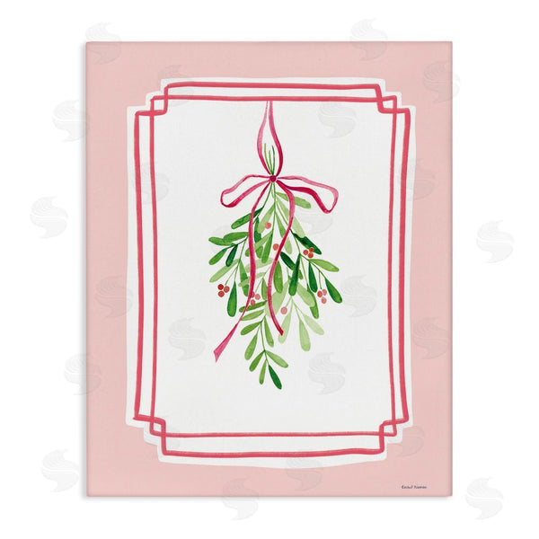 stupell industries Rachel Nieman | Mistletoe on Pastel Pink Wall Art