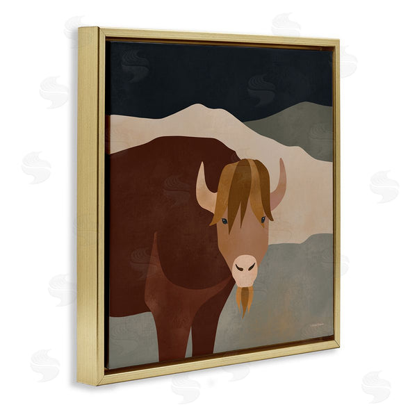Stupell Industries Rachel Nieman | Modern Cattle Portrait