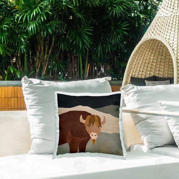 Stupell Industries Rachel Nieman | Modern Highland Cow Printed Throw Pillow