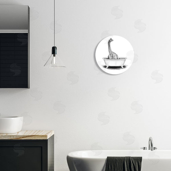 Stupell Industries Rachel Nieman | Monochrome Dinosaur Bathtub Bathroom Wall Art