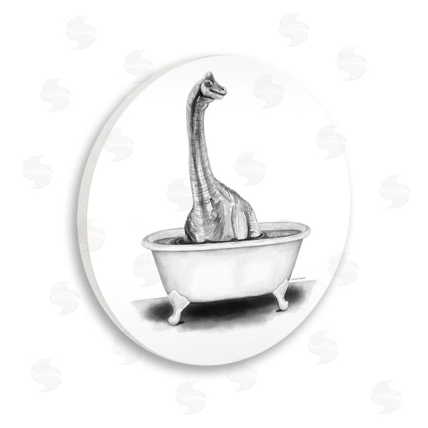 stupell industries Rachel Nieman | Monochrome Dinosaur Bathtub Bathroom Wall Art