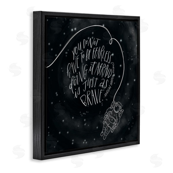 Stupell Industries Rachel Nieman | Motivational Brave Fearless Quote Astronaut Starry Sky Wall Art