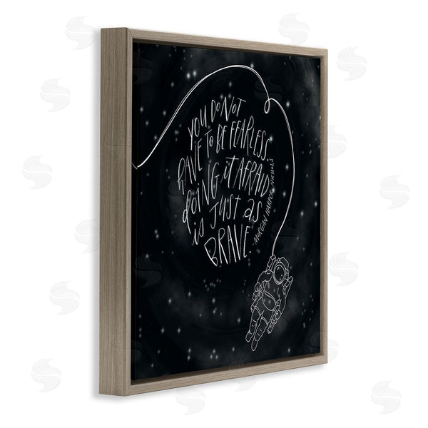 Stupell Industries Rachel Nieman | Motivational Brave Fearless Quote Astronaut Starry Sky Wall Art