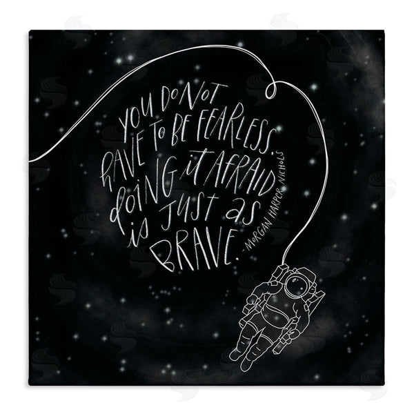 stupell industries Rachel Nieman | Motivational Brave Fearless Quote Astronaut Starry Sky Wall Art