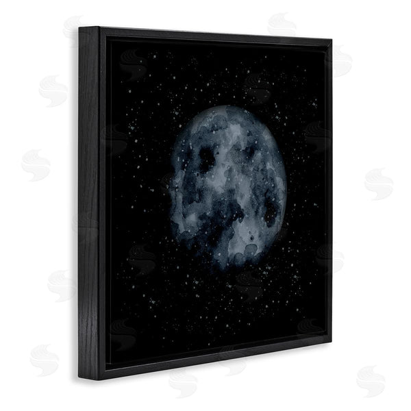 Stupell Industries Rachel Nieman | Obscured Moon Dark Starry Galaxy Watercolor Effect Wall Art