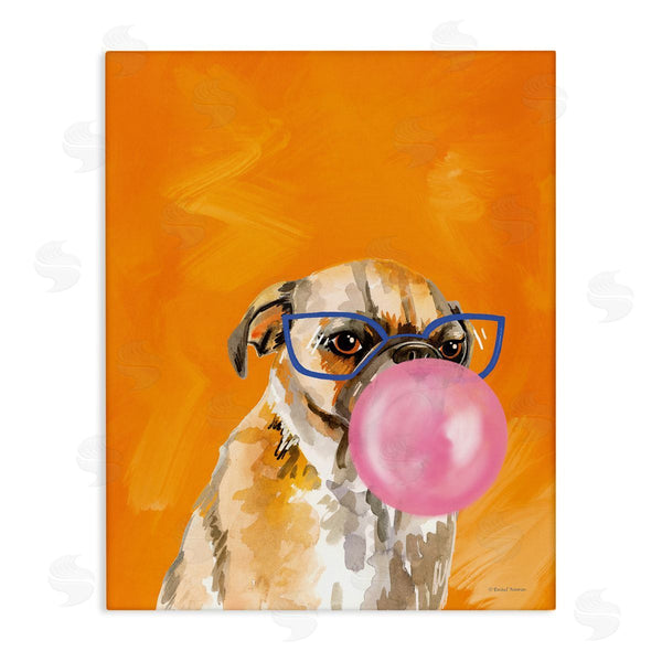 stupell industries Rachel Nieman | Orange Dog with Bubblegum Wall Art