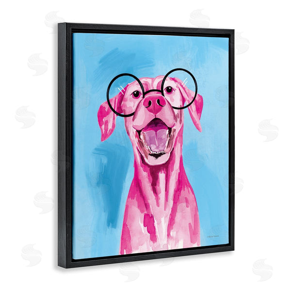 Stupell Industries Rachel Nieman | Pink & Blue Happy Dog Wall Art