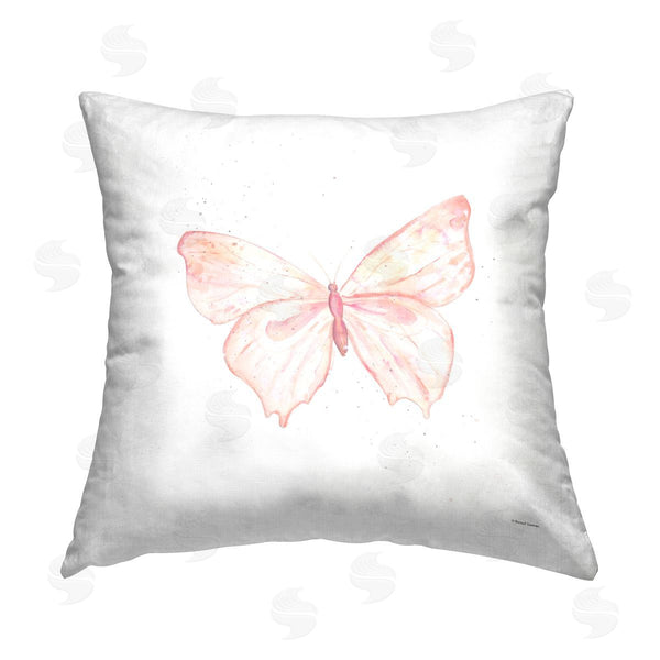 stupell industries Rachel Nieman | Pink Soft Butterfly Printed Throw Pillow