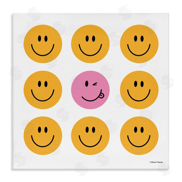 stupell industries Rachel Nieman | Pink & Yellow Smiley Faces