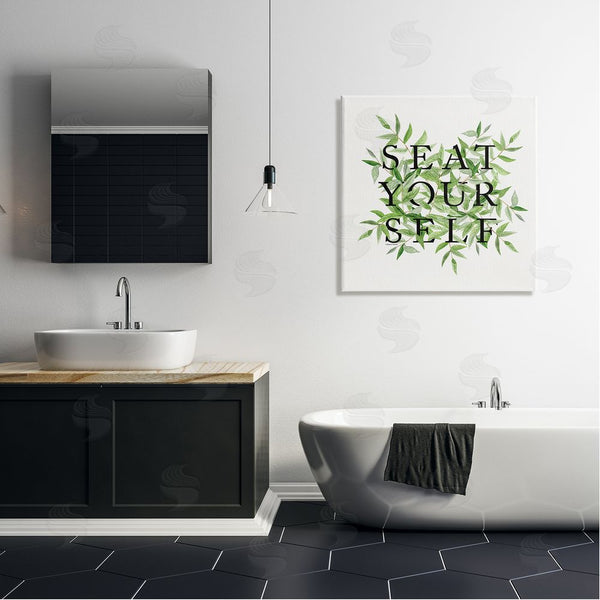 Stupell Industries Rachel Nieman | Seat Yourself Botanical Leaf Bathroom Wall Art