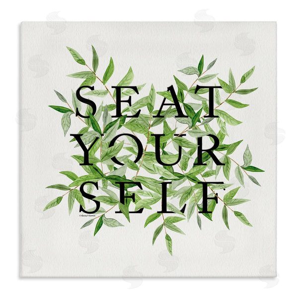 stupell industries Rachel Nieman | Seat Yourself Botanical Leaf Bathroom Wall Art