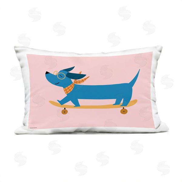 Stupell Industries Rachel Nieman | Skateboarding Wiener Dog Throw Pillow