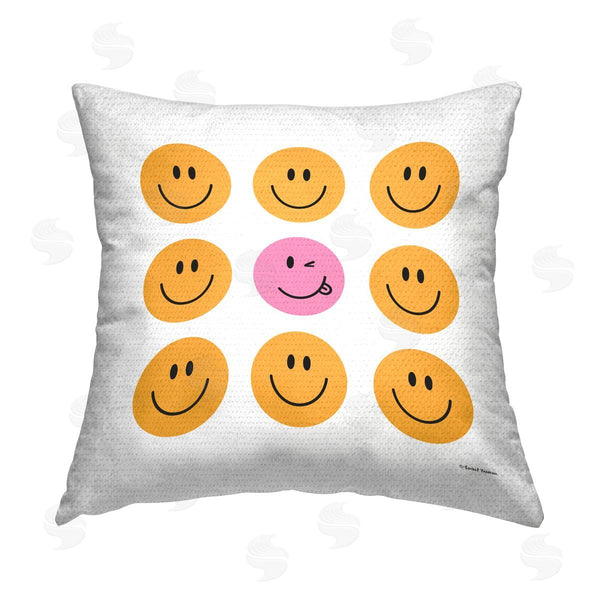 Stupell Industries Rachel Nieman | Smiley Face Pattern Printed Throw Pillow