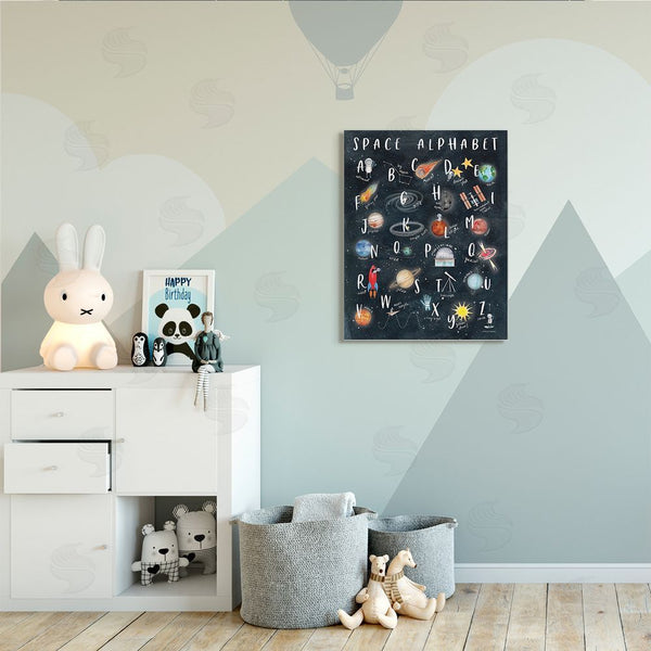 Stupell Industries Rachel Nieman | Space Alphabet Playful Big Dipper Earth Galaxy Wall Art