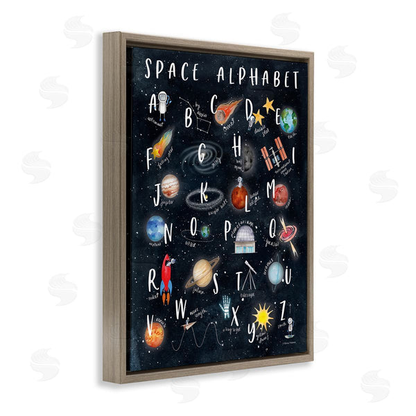 Stupell Industries Rachel Nieman | Space Alphabet Playful Big Dipper Earth Galaxy Wall Art