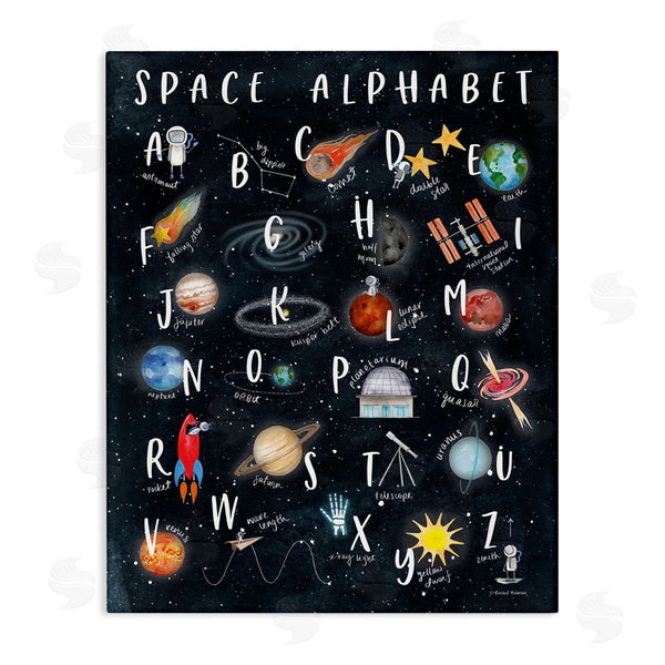 stupell industries Rachel Nieman | Space Alphabet Playful Big Dipper Earth Galaxy Wall Art