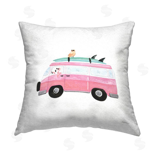 Stupell Industries Rachel Nieman | Summer Birds & Van Printed Throw Pillow