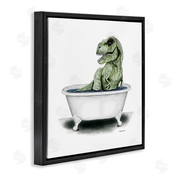 Stupell Industries Rachel Nieman | T-Rex Bathtub Fun Bathroom Wall Art