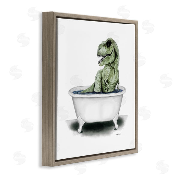Stupell Industries Rachel Nieman | T-Rex Bathtub Fun Bathroom Wall Art