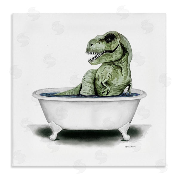 stupell industries Rachel Nieman | T-Rex Bathtub Fun Bathroom Wall Art