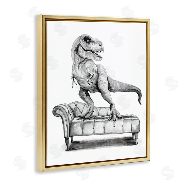 Stupell Industries Rachel Nieman | T-Rex Lounging On Couch