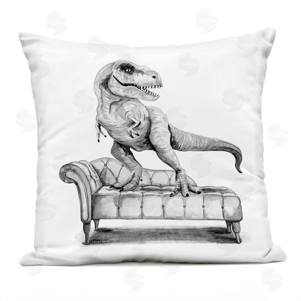 Stupell Industries Rachel Nieman | T-Rex On Chaise Lounge Printed Throw Pillow