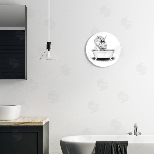 Stupell Industries Rachel Nieman | Triceratops Bathing Tub Dinosaur Wall Art