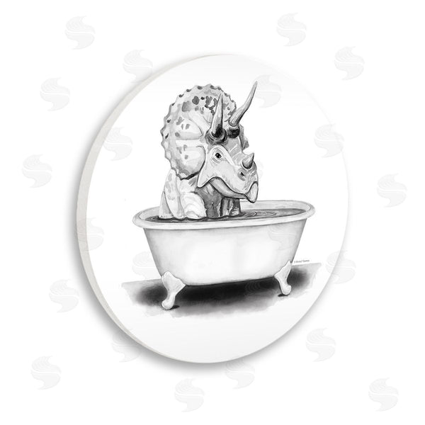 stupell industries Rachel Nieman | Triceratops Bathing Tub Dinosaur Wall Art
