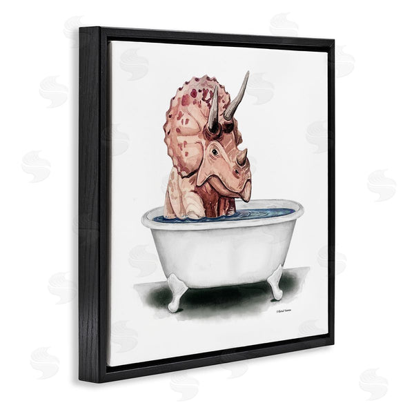 Stupell Industries Rachel Nieman | Triceratops Bathroom Dinosaur Tub Wall Art