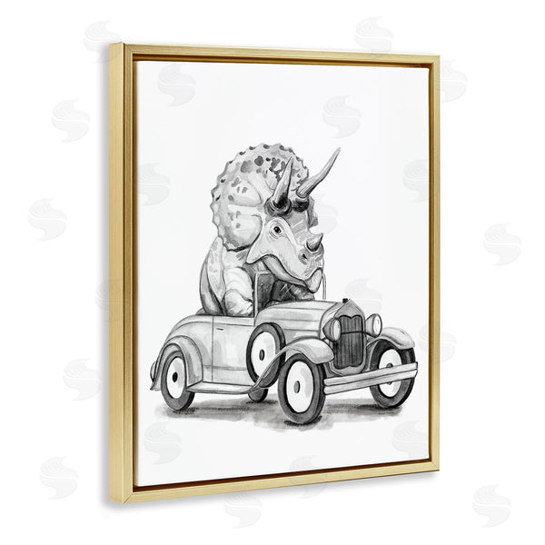 Stupell Industries Rachel Nieman | Triceratops In Hot Rod