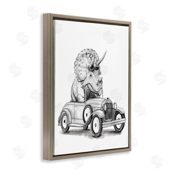 Stupell Industries Rachel Nieman | Triceratops In Vintage Vehicle