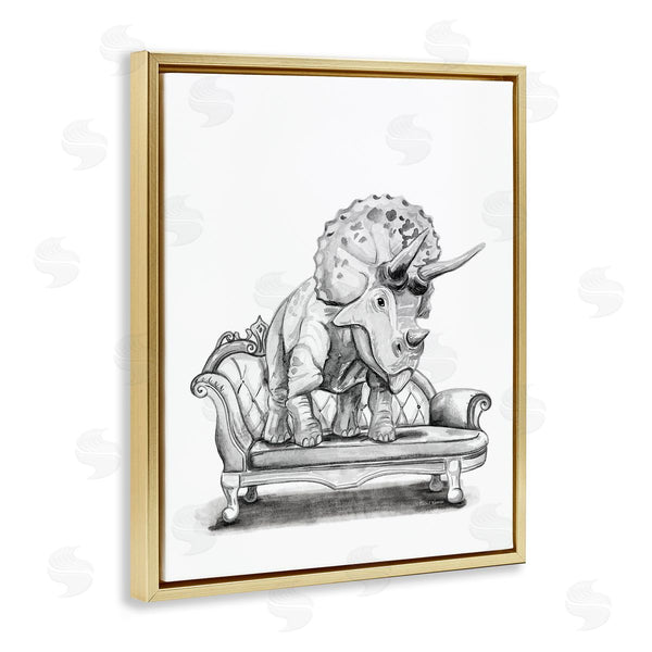 Stupell Industries Rachel Nieman | Triceratops Lounging On Couch
