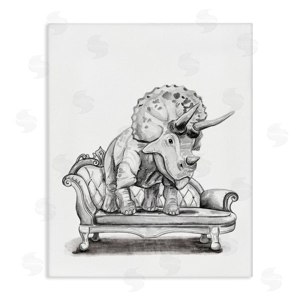 stupell industries Rachel Nieman | Triceratops Lounging on Couch