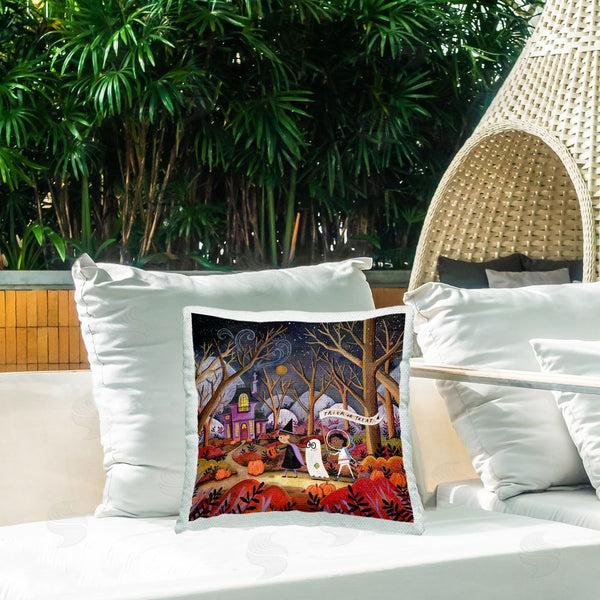 Stupell Industries Rachel Nieman | Trick Or Treating Scene Printed Throw Pillow