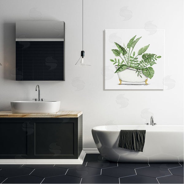 Stupell Industries Rachel Nieman | Tropical Monstera Plants Vintage Tub Wall Art