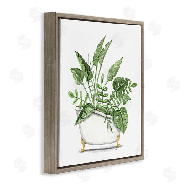 Stupell Industries Rachel Nieman | Tropical Monstera Plants Vintage Tub Wall Art