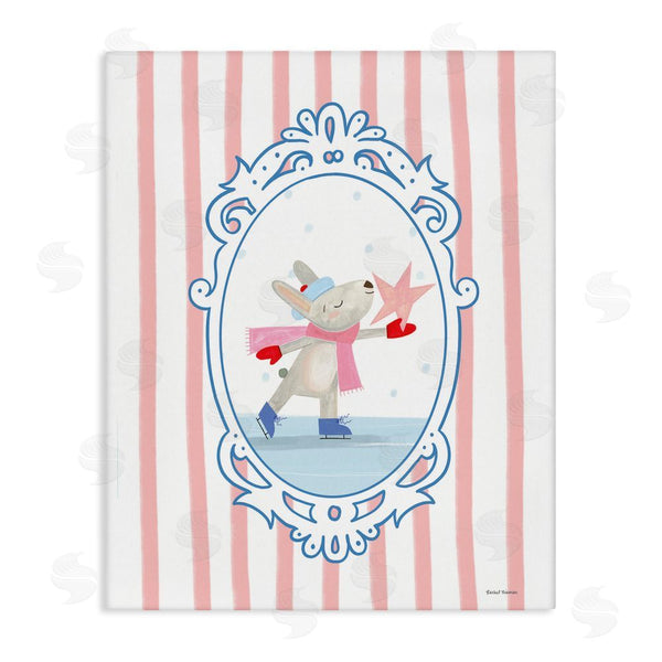 stupell industries Rachel Nieman | Wintery Bunny Ice Skating Wall Art